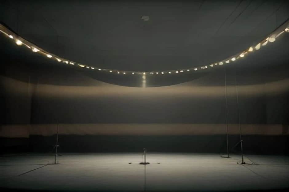 Concepto IA de un set audiovisual preparado para una película de marca